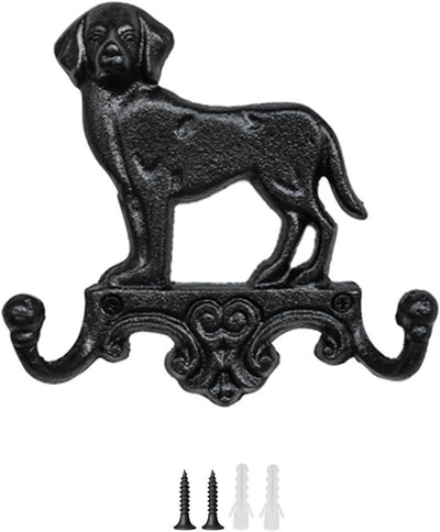 Ganchos pared hierro fundido doble decorativo para perros