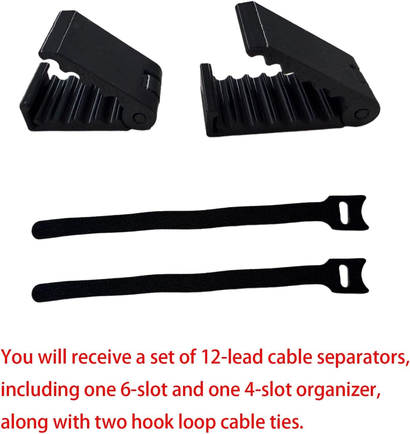 Organizador cables 12 plomo con ranuras 4 y 6 y bridas