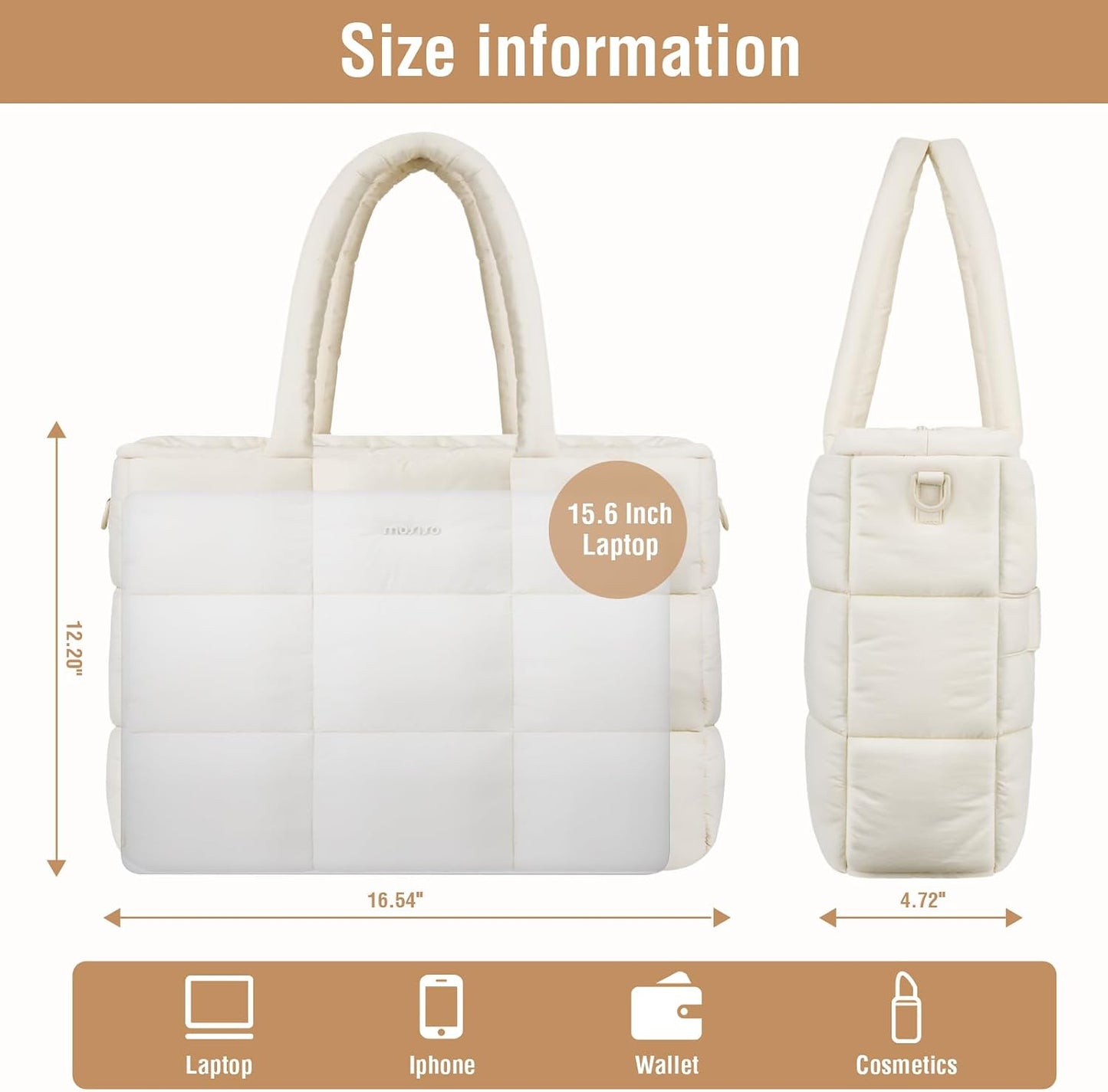 Bolsa hombro acolchada 15.6pulg con compartimento laptop