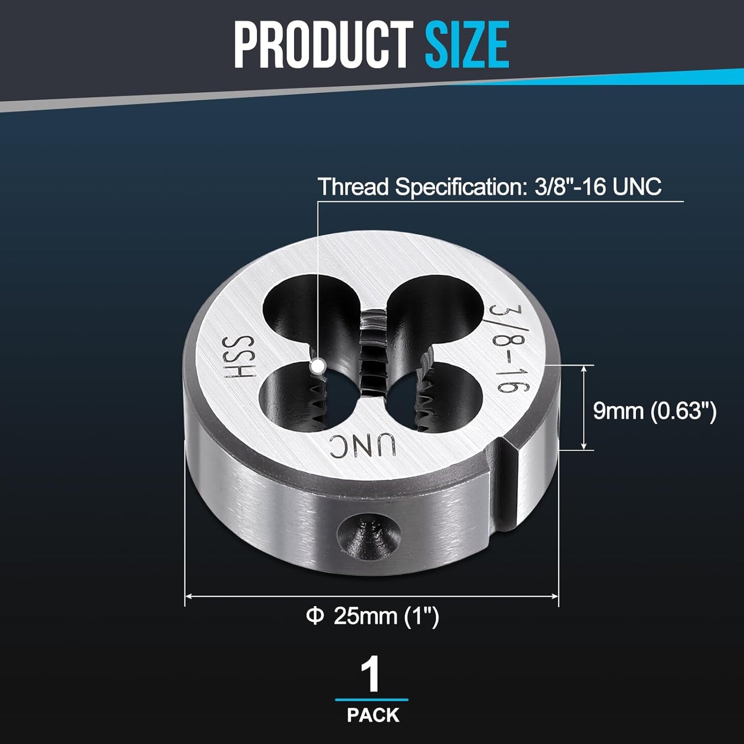 Troquel roscado UNC 3/8-16 acero veloz ajustable
