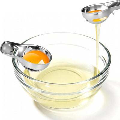 Paquete de 2 separadores de huevos de acero inoxidable con clip