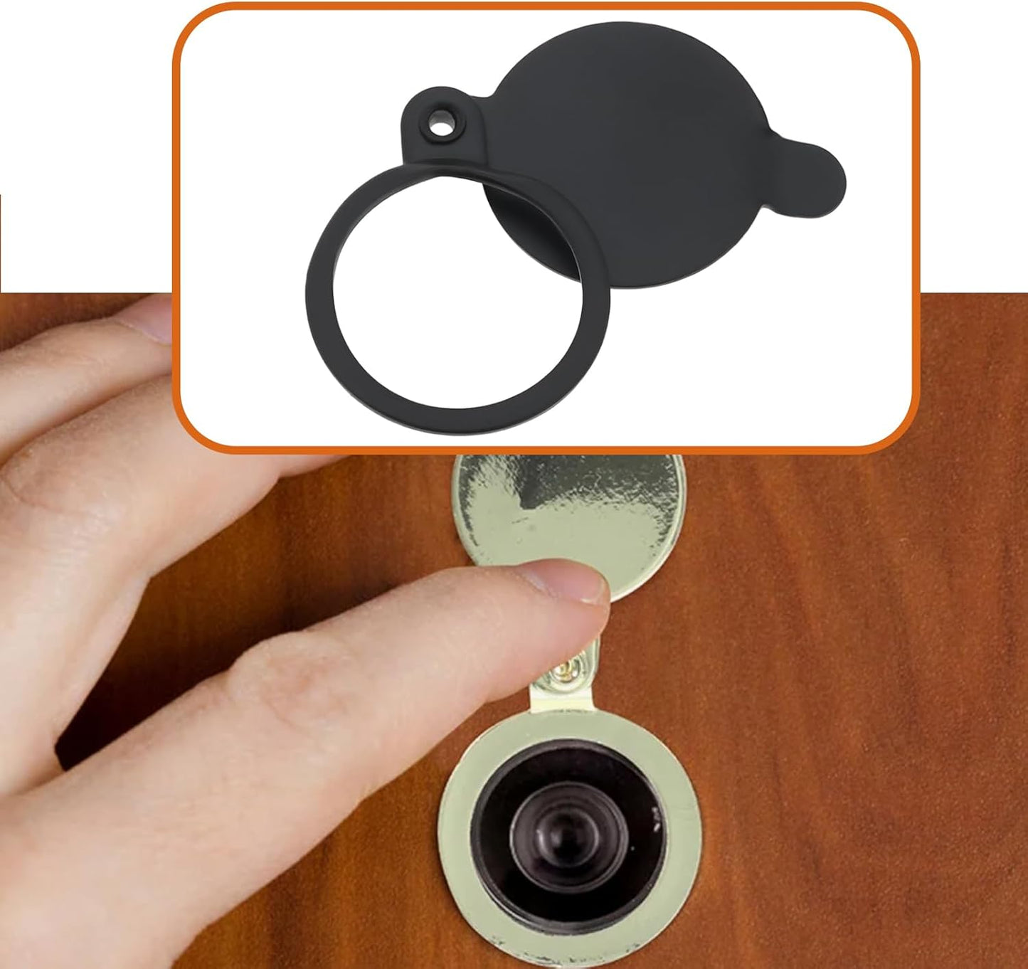 2 Pzas Visor Puerta Metal Negro para Casa Hotel