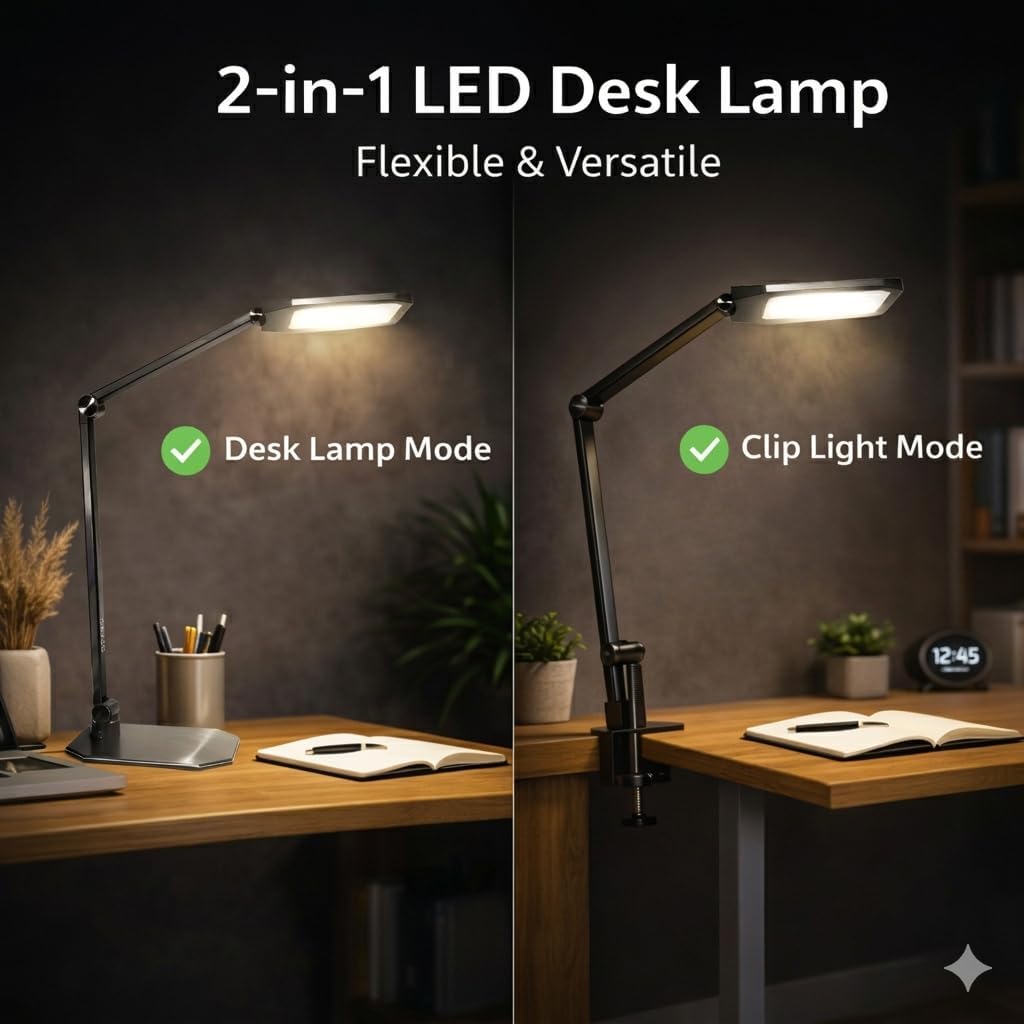 2 Lámparas escritorio LED regulable 3000K-6500K con control remoto