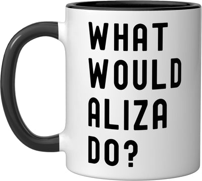 Taza cerámica What Would Aliza Do? Negro/Blanco