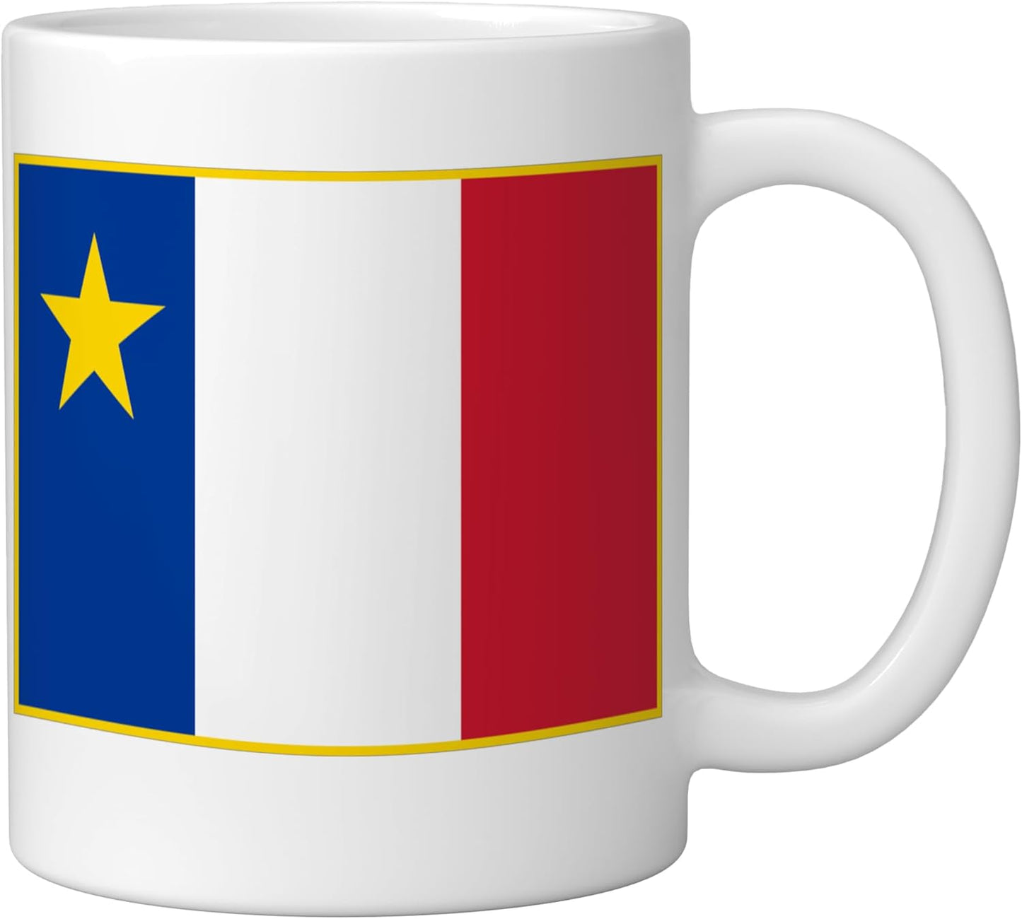 Taza cerámica Acadian Flag de Acadiens blanca