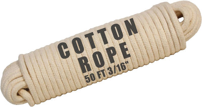 Cuerda algodón natural 3/16pulg 50pies trenzada multiusos
