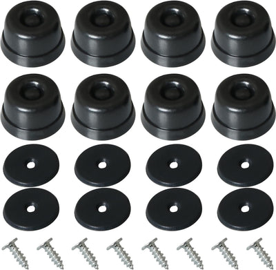 8 Pzas Soportes Antideslizantes Negro para Maleta 0.71pulg
