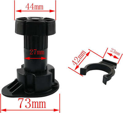 Patas gabinete ajustables 3.15-5.12in 4 Pzas