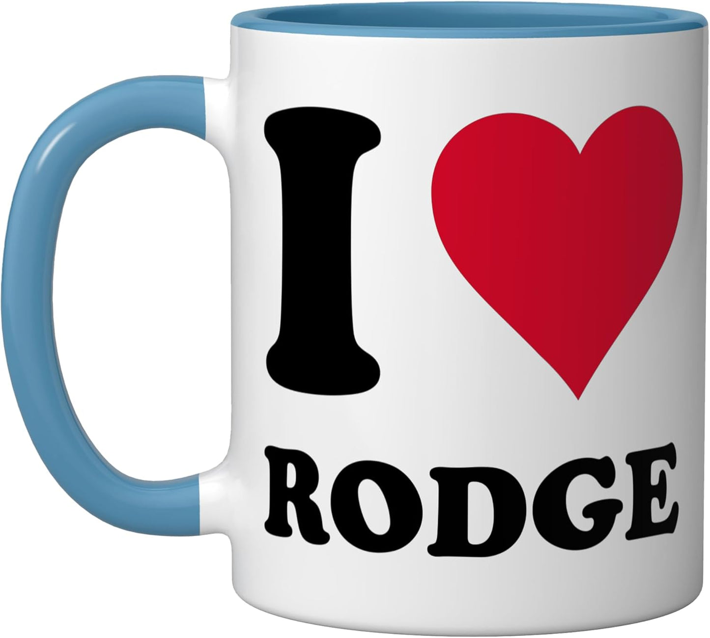 Taza Cerámica I Love Rodge Azul/Blanco