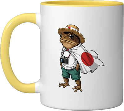 Taza Cerámica Bandera Japón Amarillo Blanco
