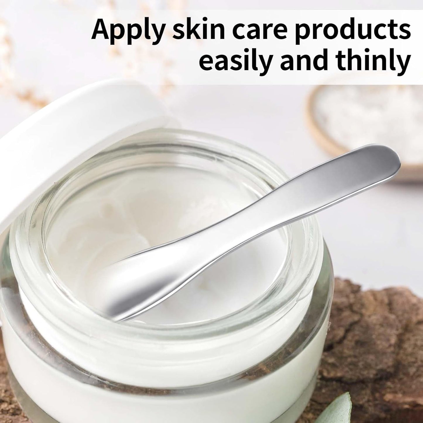 3 Espátulas Cosméticas Metal para Maquillaje y Cuidado de la Piel