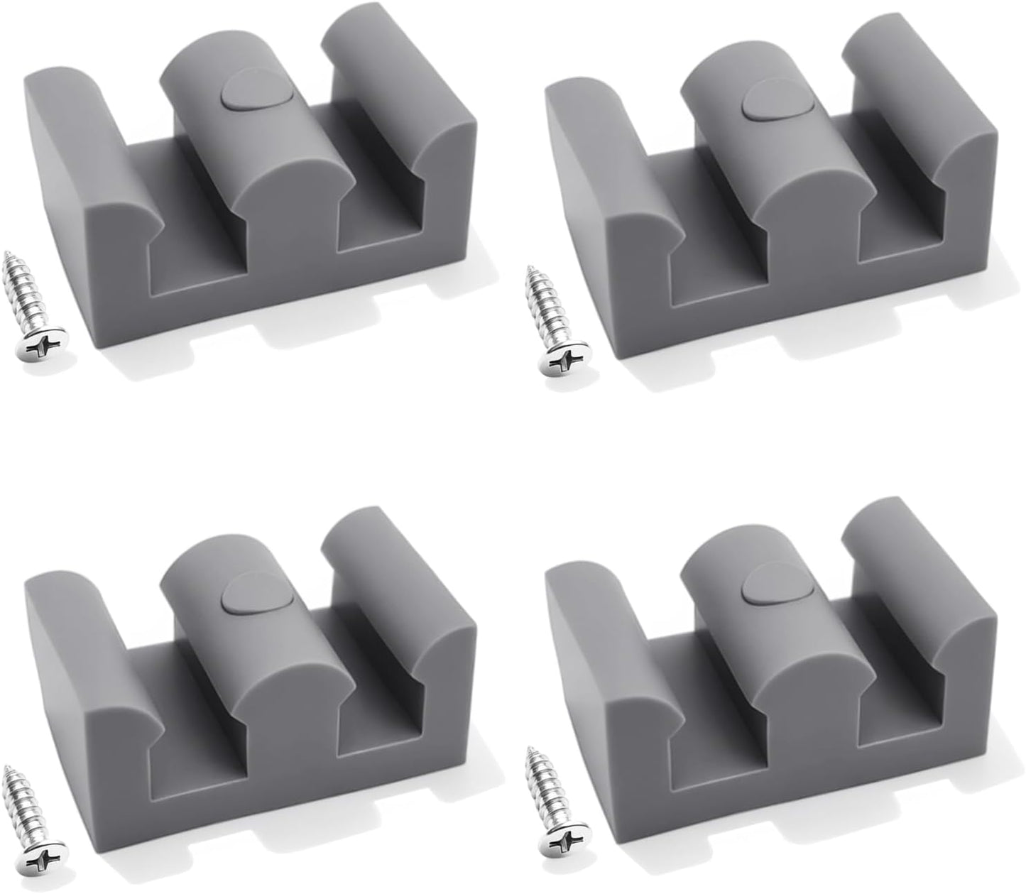 4 Pzas Parachoques Ducha Silicón Marco Deslizante Gris