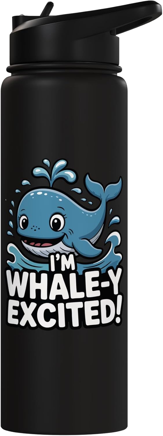 Bottella de agua acero inoxidable kawaii con forma de ballena