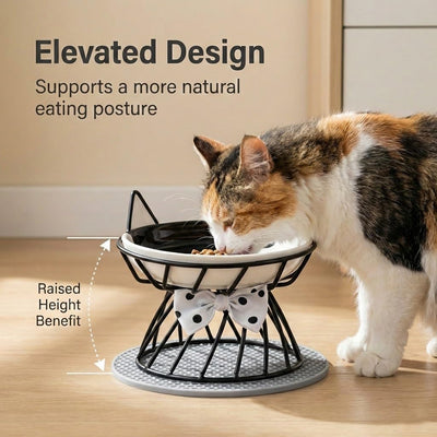Cuenco elevado cerámica gatos soporte antiderrap para mascotas