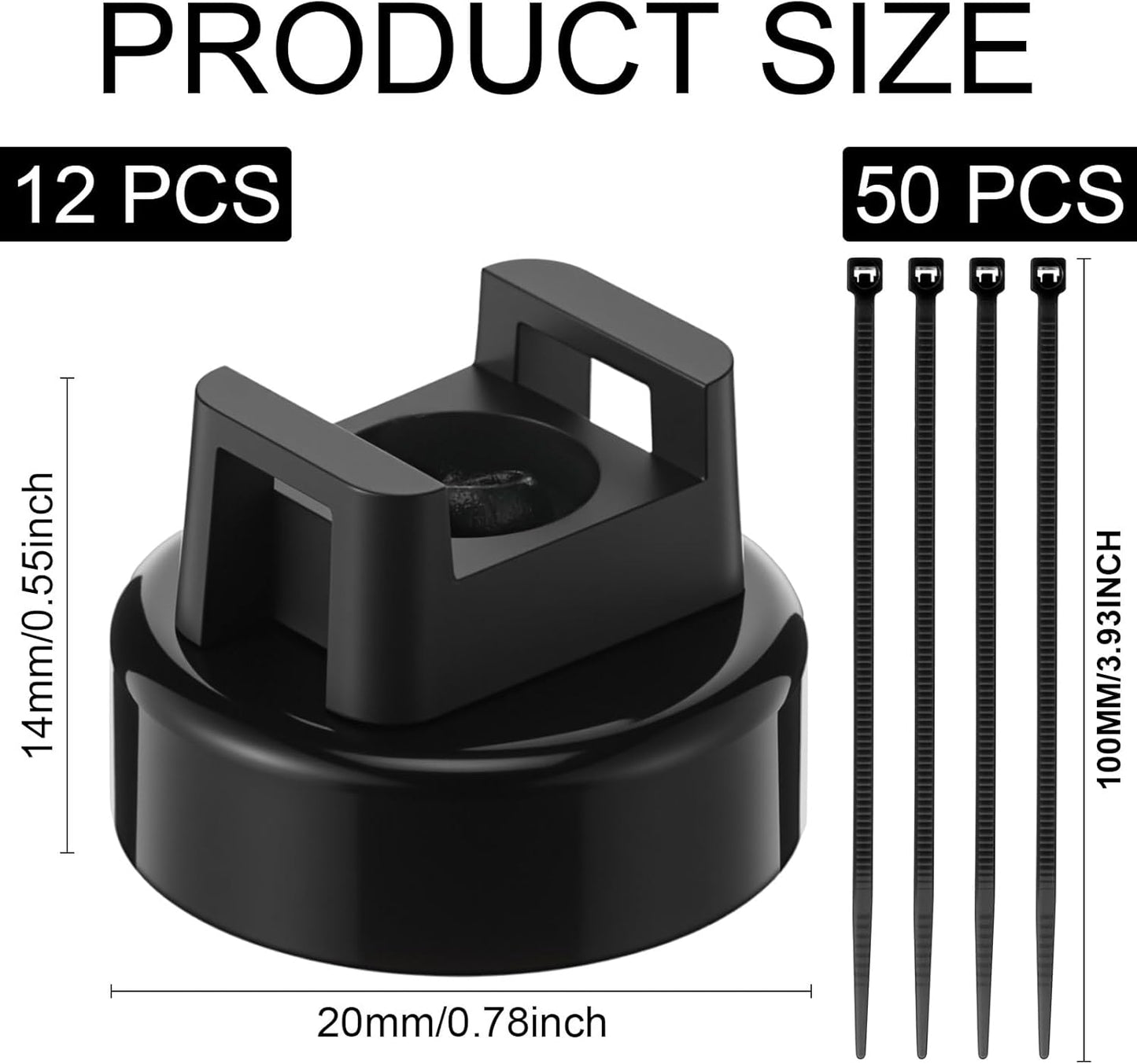 Set 12 Clips Magnéticos Cable 50 Lazo Nylon Hogar Oficina