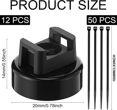 Set 12 Clips Magnéticos Cable 50 Lazo Nylon Hogar Oficina