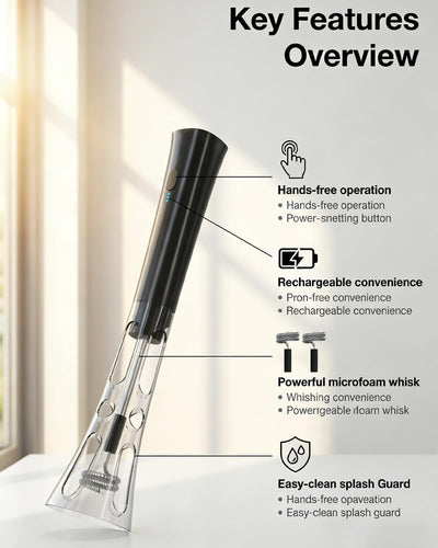 Espumador leche recargable varilla eléctrica acero inox