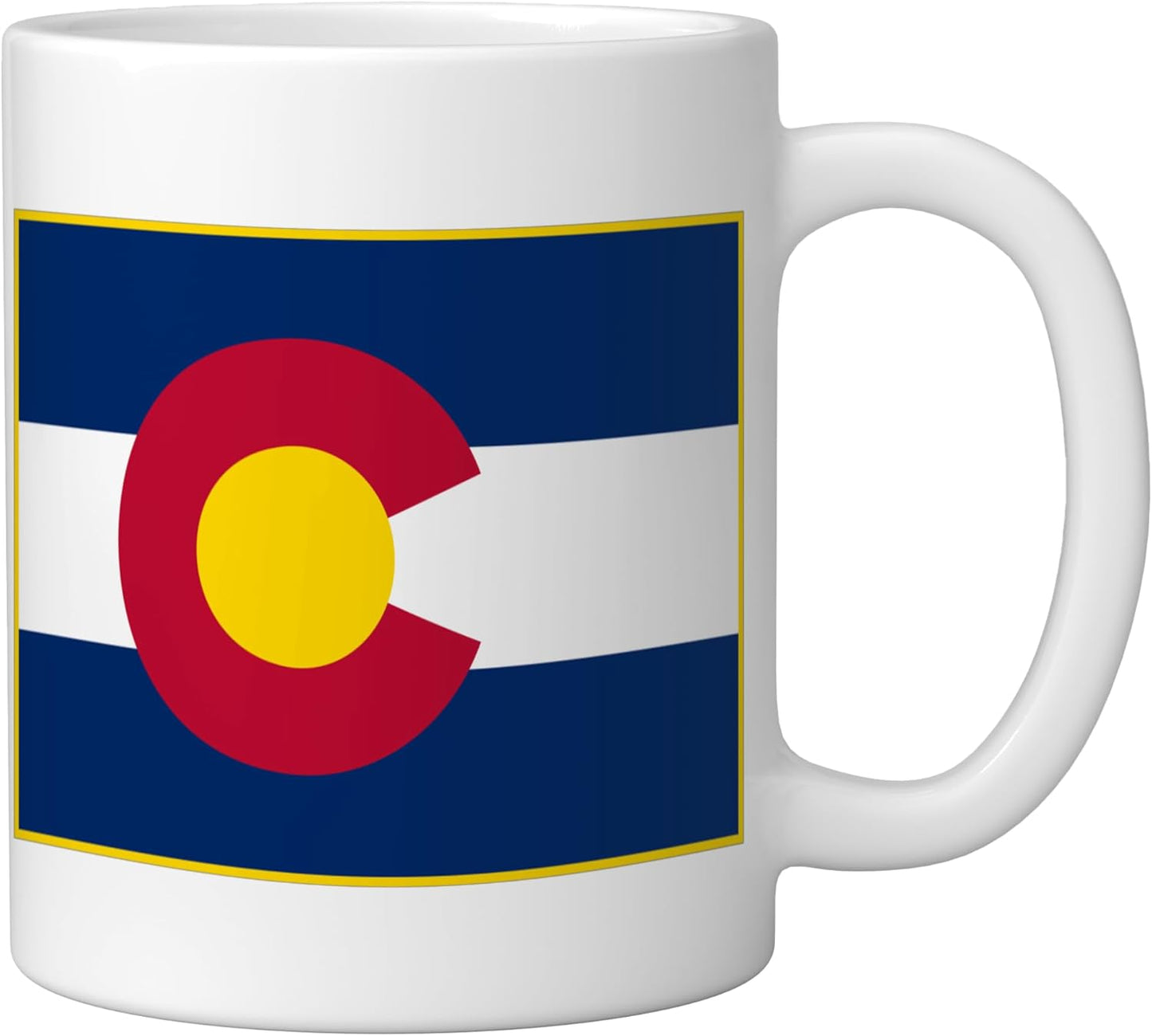 Taza cerámica bandera de Colorado blanca