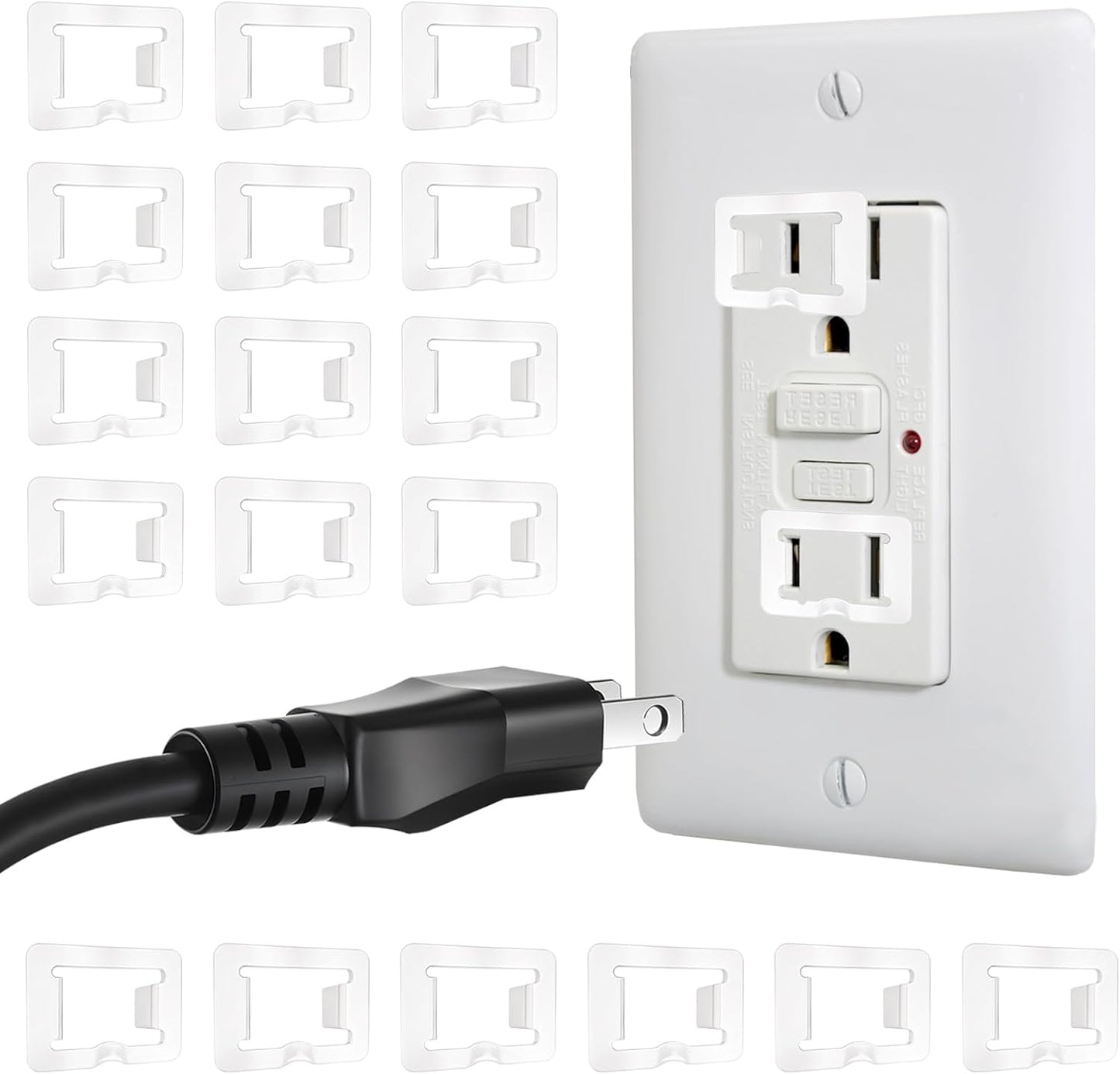 20 Pzas Enchufe Plástico Conector Seguro Blanco