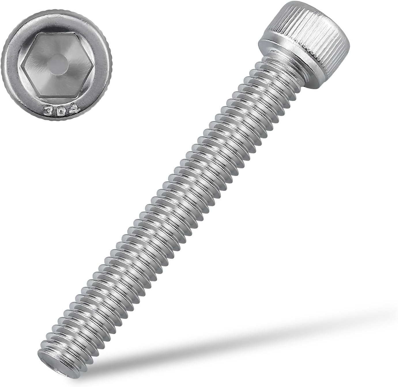 Tornillos Allen #6-32 x 1-1/2" acero inox 304 pack 50