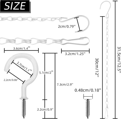 8 Cadenas Colgantes Metal con Gancho para Plantas Jardín