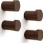 Ganchos pared madera nogal natural set 4 perchas resistente
