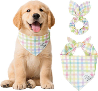 Pañuelos primavera perros y coleteros a juego coloridos