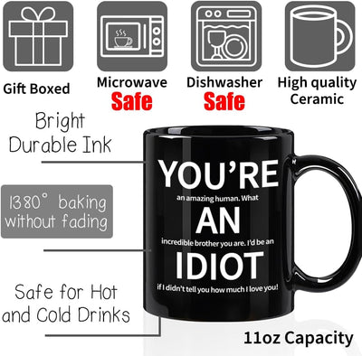 Taza de café para hermanos, regalo divertido para hombres 11 oz