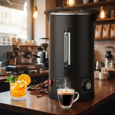 Urna café 100 tazas acero inox 14L negro