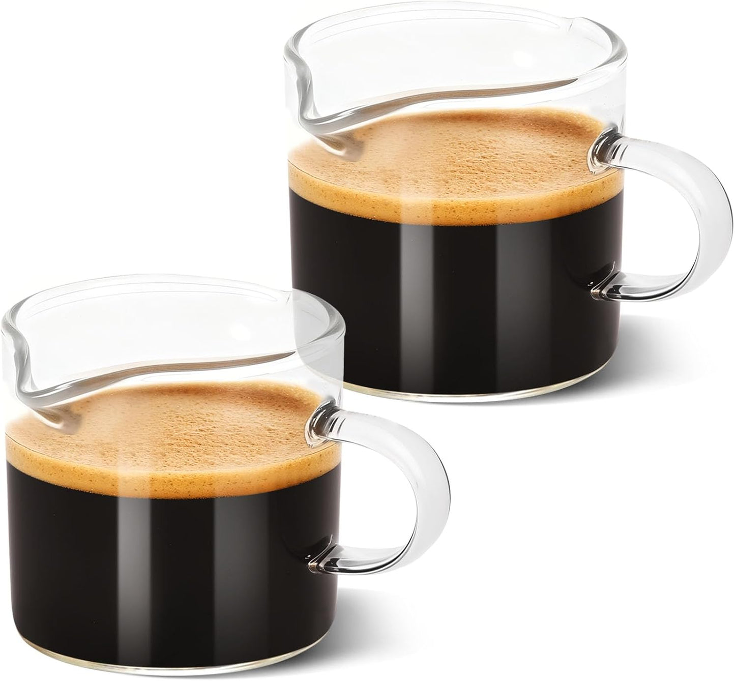 Juego de 2 tazas de café expreso con doble boquilla y asa