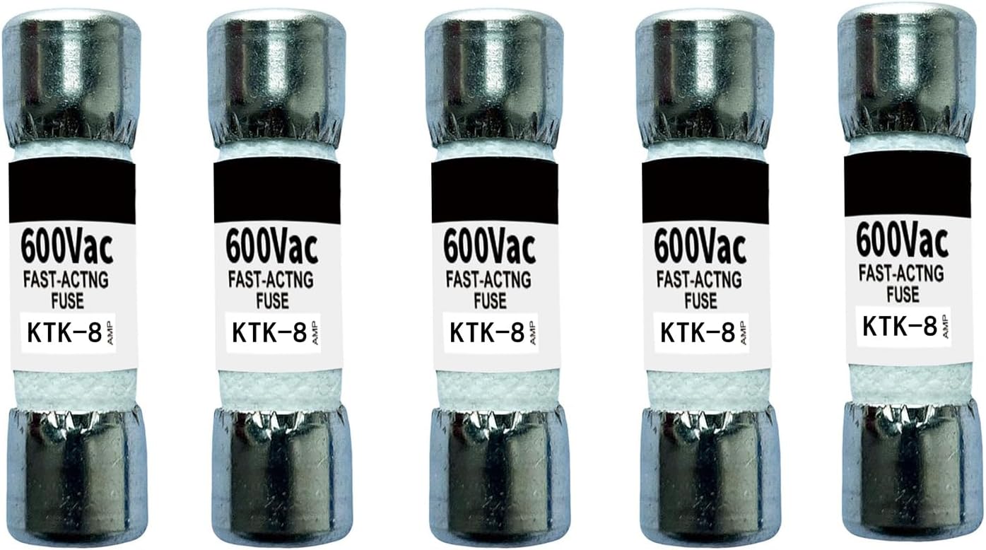 Paquete 5 fusibles KTK-8A 600Vac acción rápida