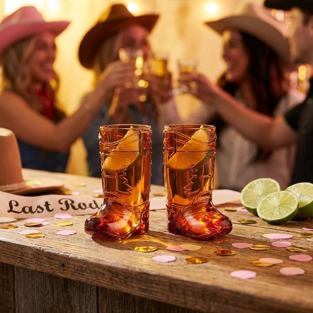 Vasos de tiro para botas vaqueras mini plástico marrón 1 onza regalos fiesta