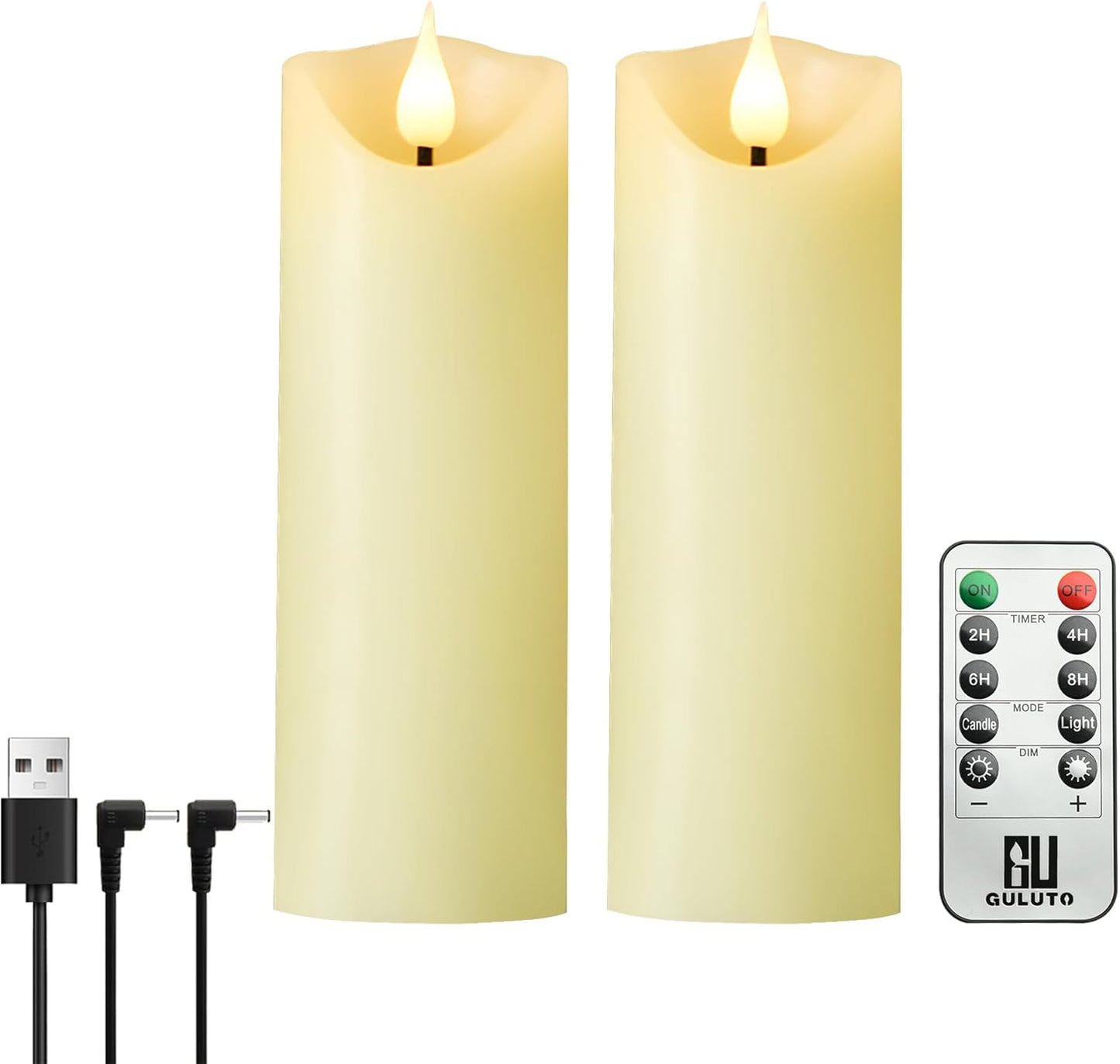 Velas LED recargables sin llama 5pulg control remoto chimenea hogar
