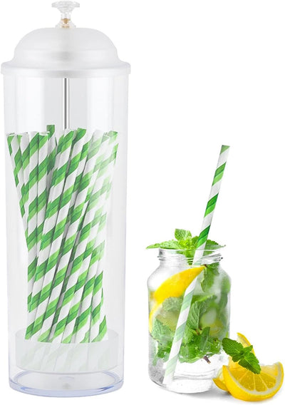 Soporte dispensador de popotes con tapa para gabinete