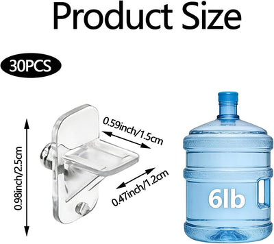 30 Pzas Clips Plástico Transparente 1/4pulg Soporte Estantería