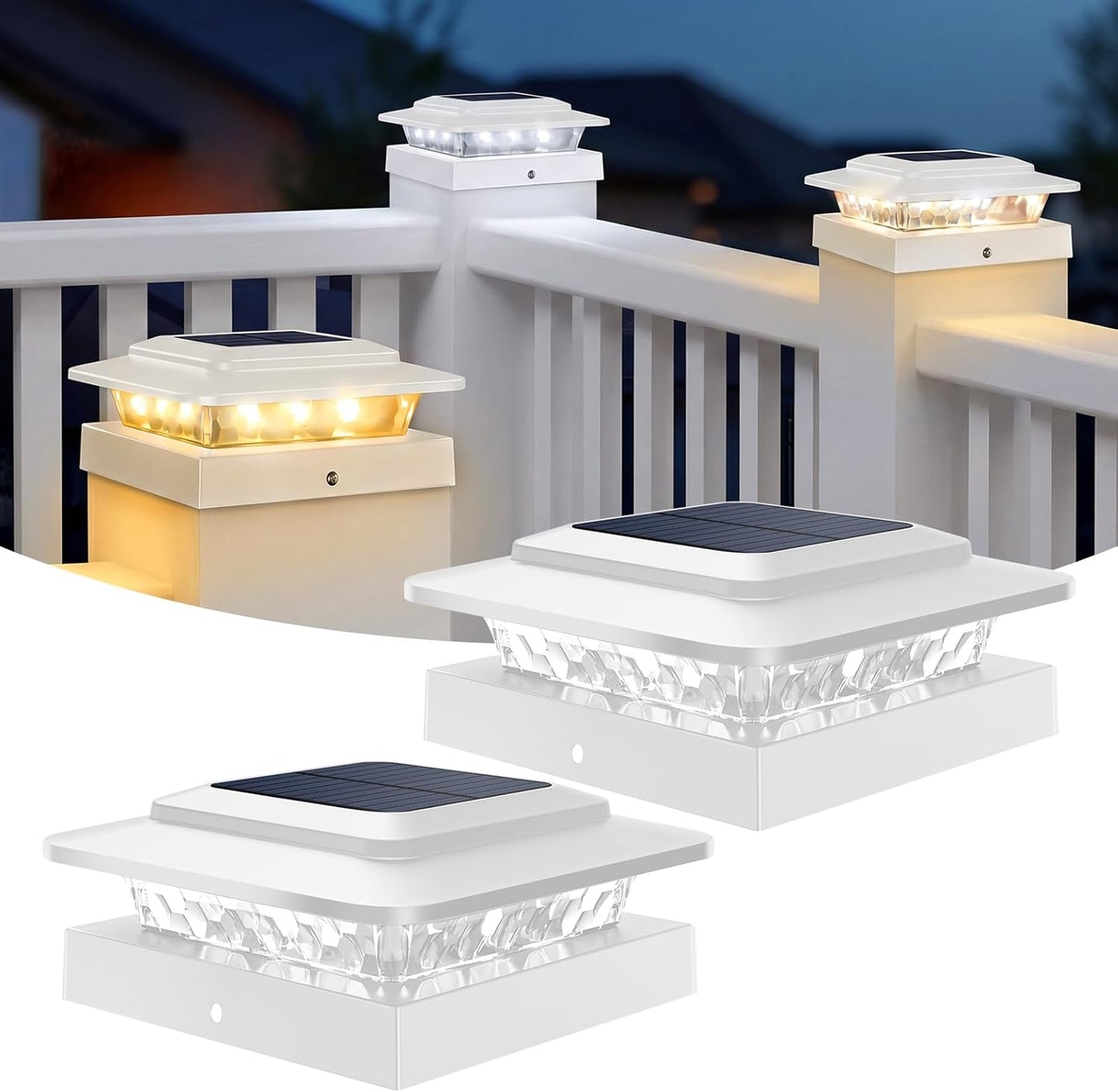 Luz solar para postes 4x4 IP65 2 Pzas 3 Temperaturas