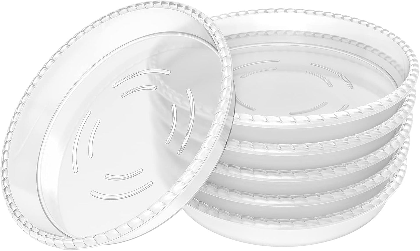6 Pzas Platillo Plástico Transparente 8pulg para Macetas