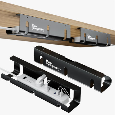 Bandeja organizadora cables metal negro 16pulg sin adhesivo