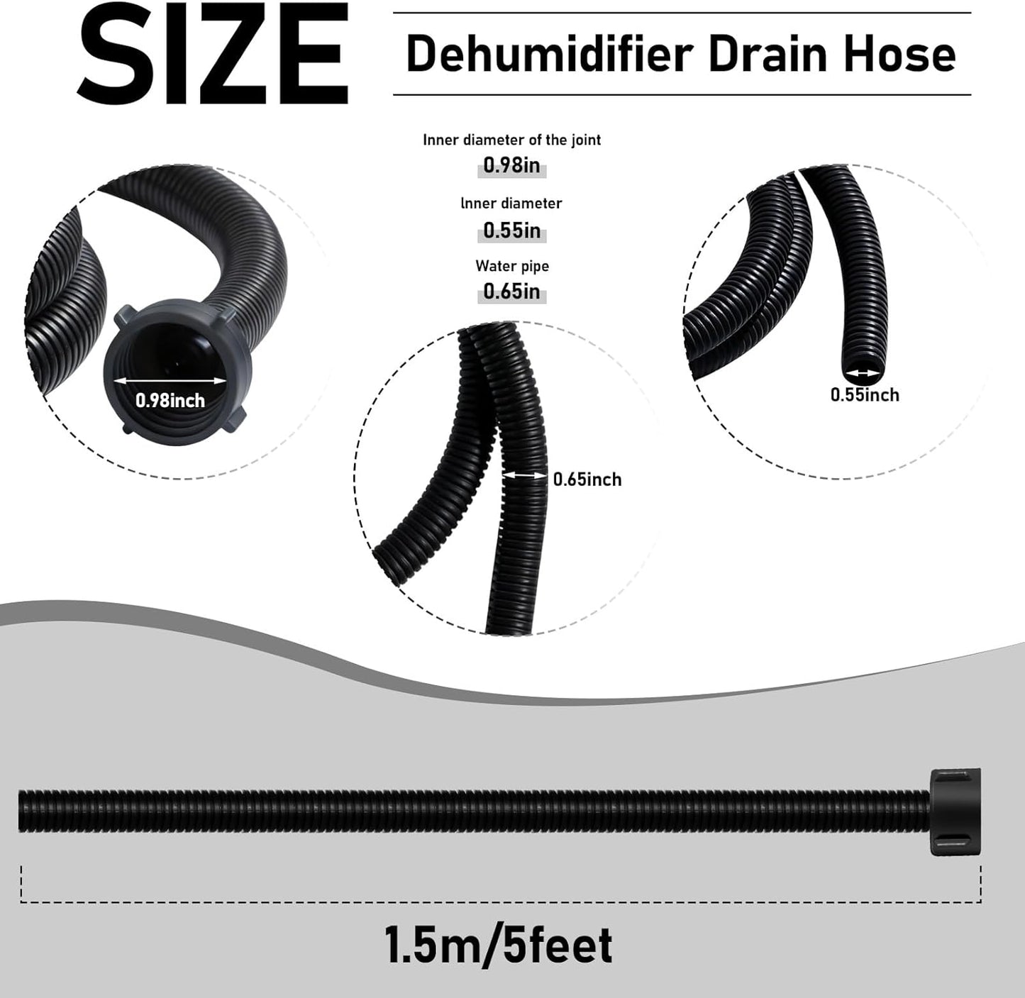 Manguera drenaje deshumidificadora 3/4pulg con conectores FHT