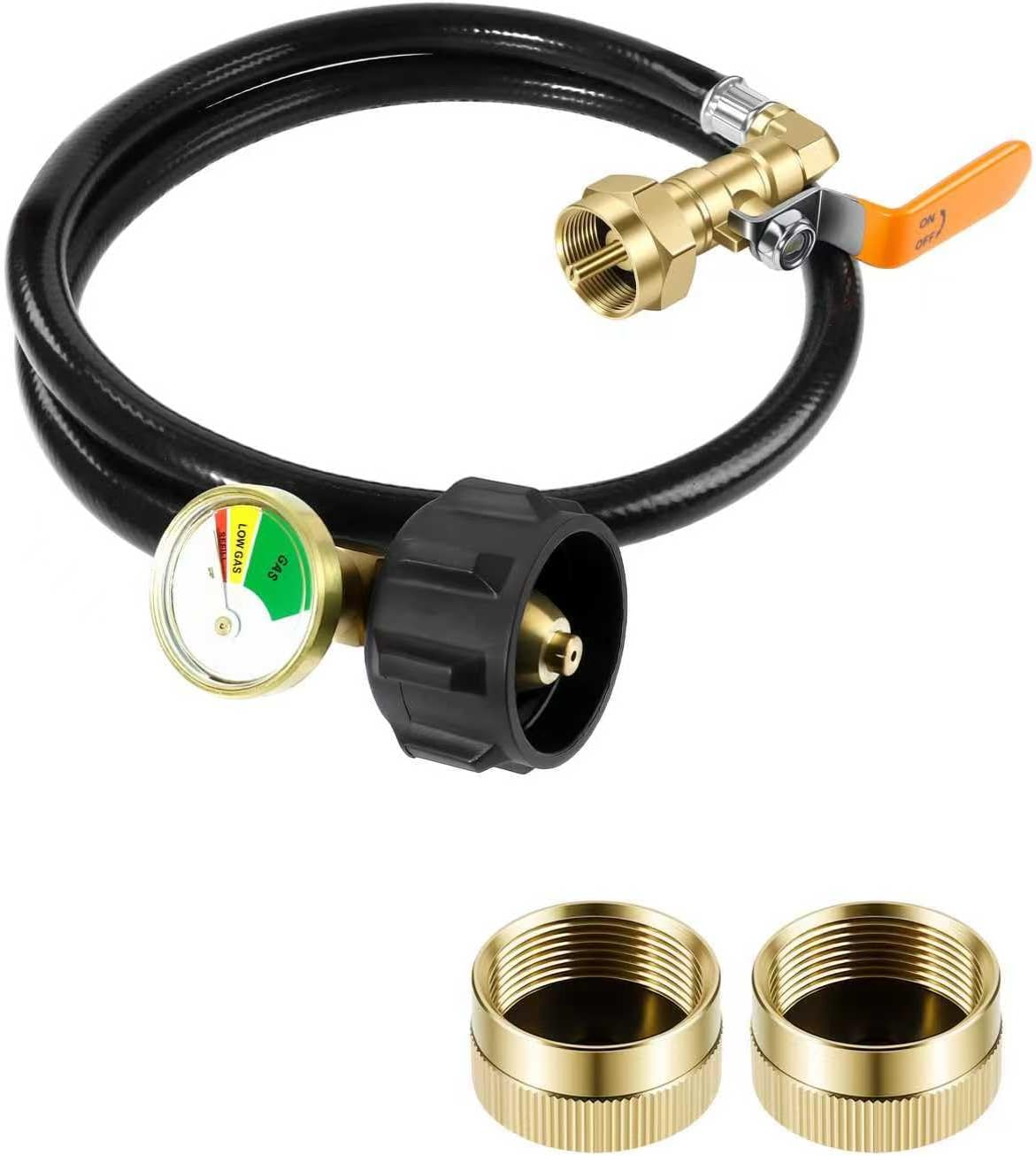 Adaptador propano 3ft con manómetro válvula encendido 1lb