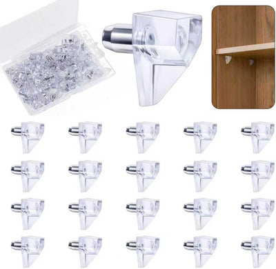 25 Pasadores Plástico Transparente Soporte Estantes