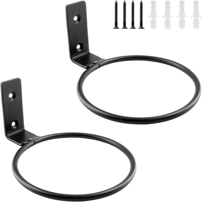 2 Pzas Soporte Colgante Maceta 6pulg Metal Negro Mate