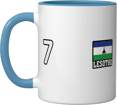 Taza Cerámica Bandera Lesotho Azul Blanco