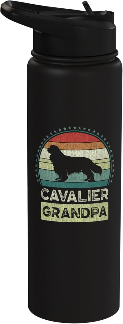 Botella agua acero inox aislada perro King Charles