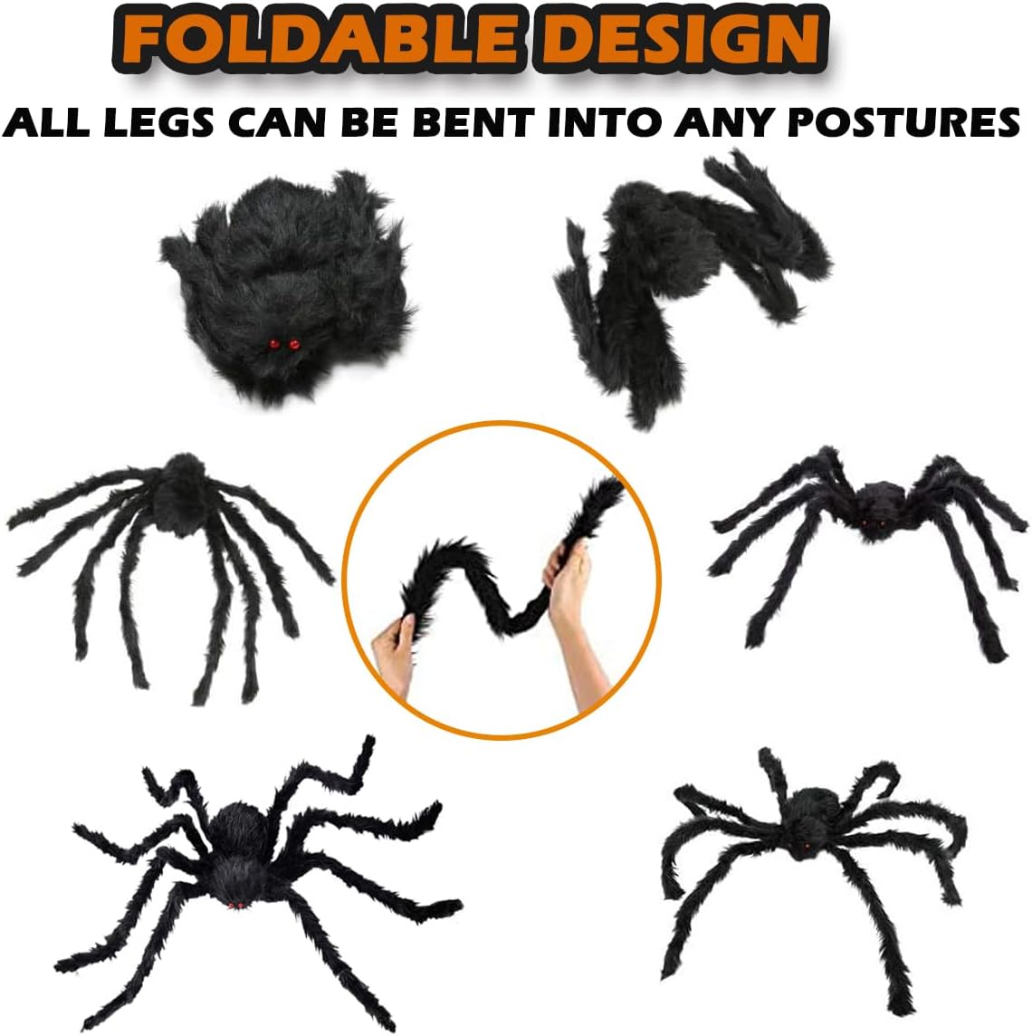 Araña peluda Halloween 7.5ft para exteriores e interiores