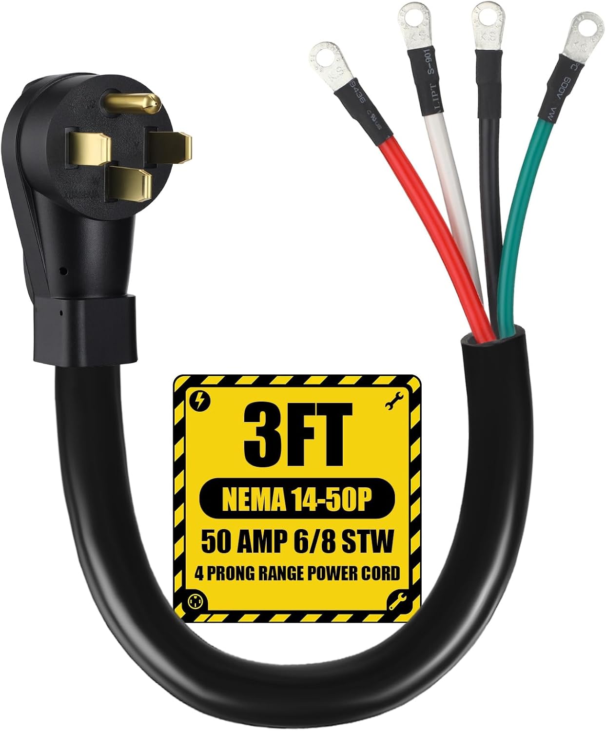 Cable repuesto caravana 3ft 50A 4 clavijas NEMA 14-50p