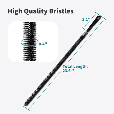 Pack 2 Cepillos Limpieza Drenaje 23.6pulg Flexibles Cerda Nailon