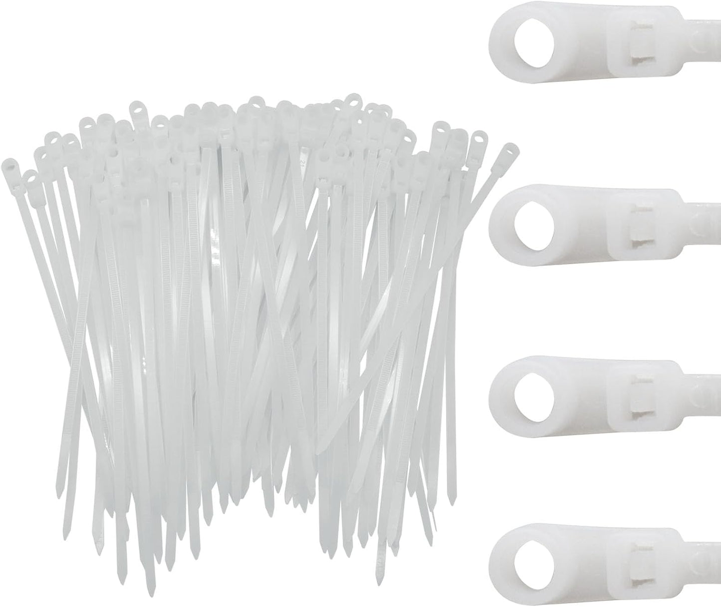 Pack 120 Hebillas Universales 8pulg Blancas Gestion Cables
