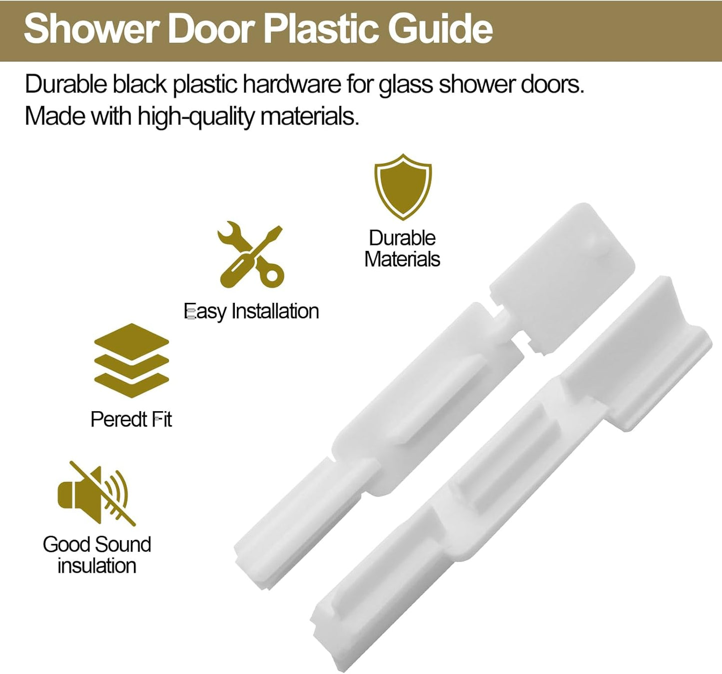 Guía inferior puerta ducha riel nailon blanco 3pulg set 2