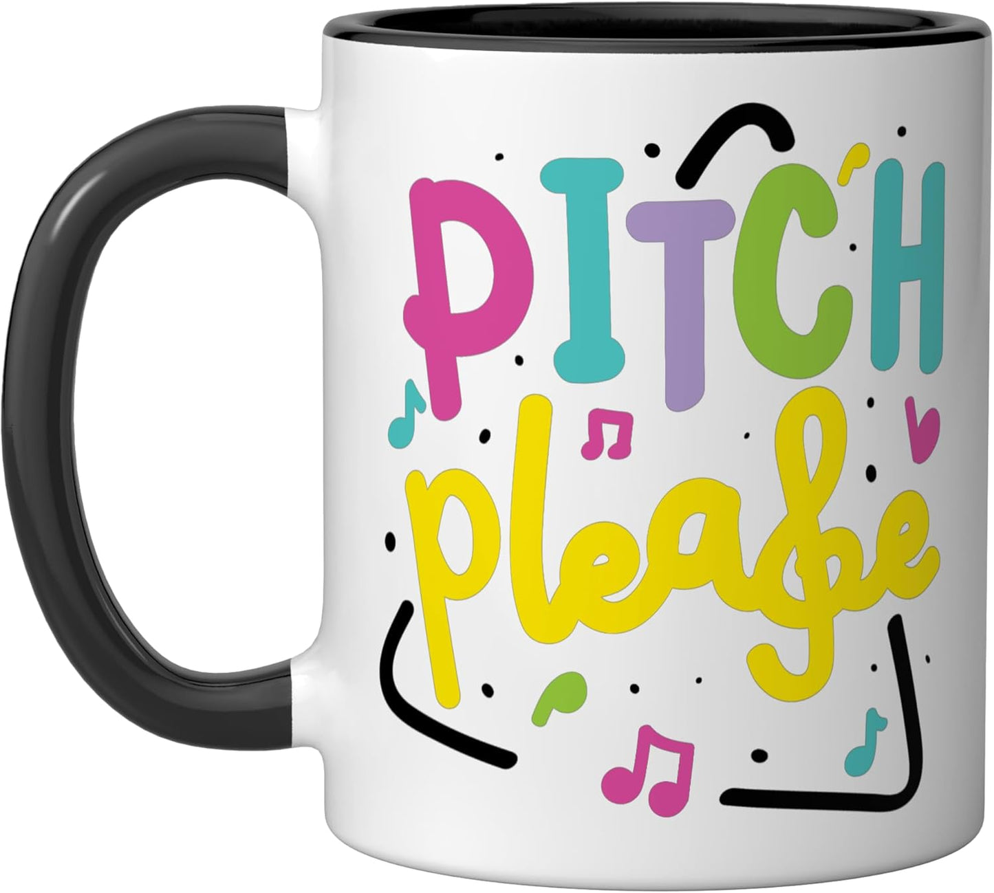 Taza Cerámica Coro Notas Musicales Negro/Blanco